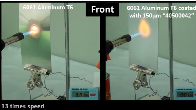 Taiwan aerogel Shaking series – fire retardant coating (product model: 40500042) combustion test