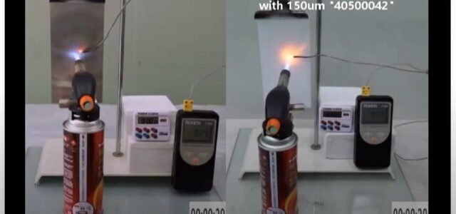 Taiwan aerogel Shaking series – fire retardant coating (product model: 40500042) combustion test -2