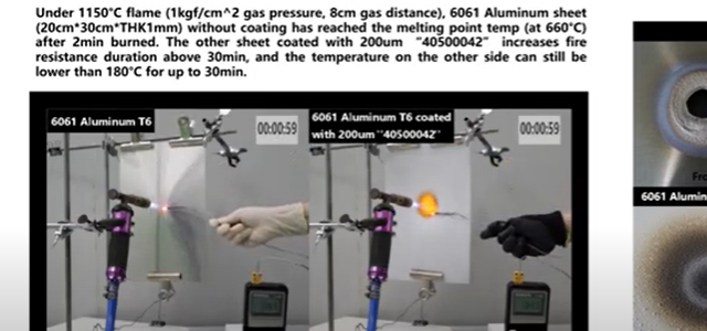 Taiwan aerogel Shaking series – fire retardant coating (product model: 40500042) combustion test -3